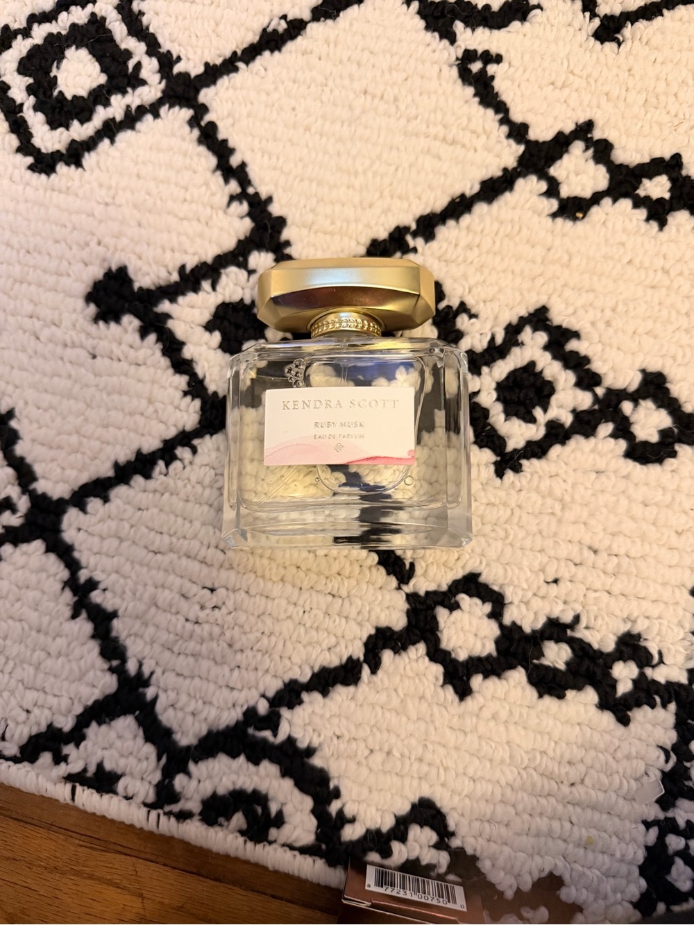 Kendra Scott Glass Fragrance Bottle with Gold Top and Pink Label